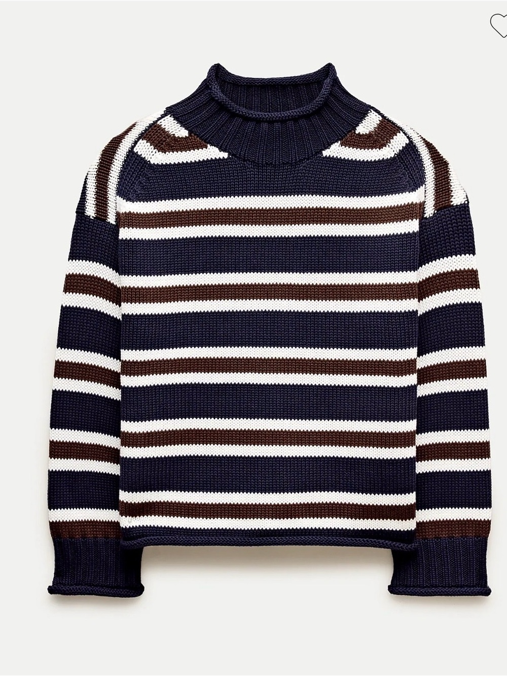 J. Crew 2025 Rollneck Sweater in Stripe in Navy Stripe Size XS. NWT
